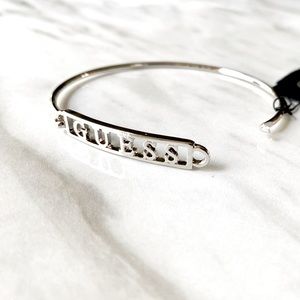 Guess Bracelet Silver Metal Laser Cut Bangle